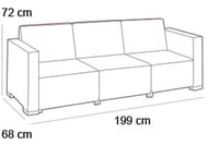 ����� KETER CALIFORNIA 3 SOFA (199x68x72), ������-�����