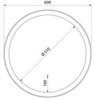 Зеркало IDDIS Esper (600х600) круглое, с подсветкой, сенсорное включение ESP600Ri98