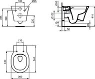 ������ ��������� Ideal Standard CONNECT AIR Rimless (360�540�350) ������������, ��� ������ E2288V3