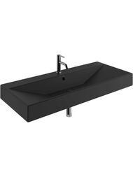 Раковина подвесная KLUDI RESA 1210х500х120 прямоуг, с отв под смесит, д/к, черный мат 59WW12139 — миниатюра 1
