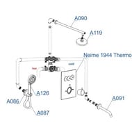 Душевая система WasserKRAFT A171919 Thermo встраиваемый термостат, излив, верхний/ручной душ, хром