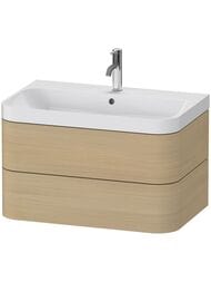 Тумба с раковиной Duravit Happy D.2 Plus 775х468х490 2 ящика, дуб средиземн. HP4347O7171 — миниатюра 1