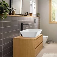 Смеситель для раковины Hansgrohe Rebris E 72581670 однозахват., дон.клапан, излив 242мм, мат.черный