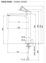 Смеситель для раковины Remer Slash SL11L, хром — миниатюра 2