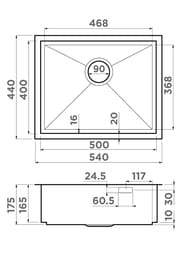 Мойка Omoikiri KASEN 54-16 INT GM (540х440х175) интегрированный монтаж, вороненая сталь 4997061
