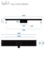������� ����� toHit Tray 600x100x75-95 ��������, ���. ������, c ��������, ������ TH10-016002