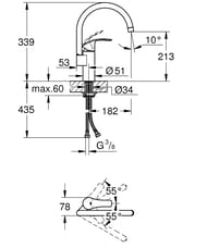 ��������� Grohe EuroSmart 2015 33202DC2 ��� ����� ������������, ������� �����, ����������