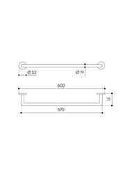 Полотенцедержатель Aqueduto Ponto PON0645 600мм, цвет: оружейная сталь