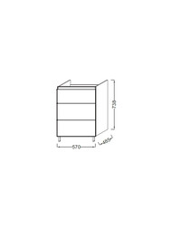 Тумба под умывальник Jacob Delafon ODEON UP EB990-E10 (570х384х738) 3 ящика, квебекский дуб