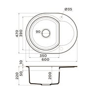 Мойка Omoikiri SAKAIME 60E-SA (600х470х220) врезная, тетогранит, бежевая 4993122