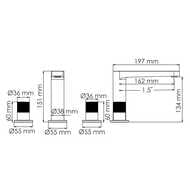 Смеситель WasserKRAFT Ems 7635 для раковины, встраиваемый, двухзахватный, глянцевое золото — изображение 3