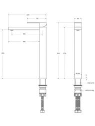 Смеситель для раковины CEZARES SLIDER-LC-IN-W0 однозахватный, высокий излив, цвет: сатин