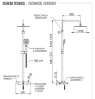 Душевая система термостатическая с изливом Remer EQ34A8CPUFS25G, хром — миниатюра 2