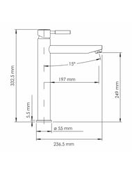 Смеситель для раковины WasserKRAFT Wern 4203H однозахватный, высокий излив, цвет: никель