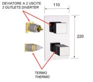 Смеситель термостатический для душа Remer Q-Elegance QT92KBDO, золото глянцевое