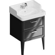 Тумба под раковину KERAMA MARAZZI POMPEI напольная с 2 ящиками, (560х480х482) черная PO.N.60.2\BLK