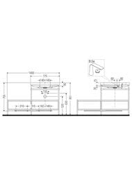 Консоль с раковиной Duravit Happy D.2 Plus 1400х850х490 2 ящика, левая, белый глянец HP4857O2222 — изображение 3