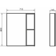 Зеркало-шкаф COMFORTY Порто-75 (715х800х145) подвесной, дуб темно-коричневый 00-00009231