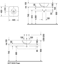 �������� DURAVIT BACINO 420�420�165 ��� �������� ��� ����, �������, ��������� 0333420000