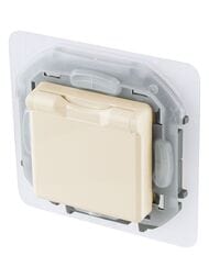 Розетка LEGRAND INSPIRIA с заземлением со шторками с крышкой 16 А  IP44 слоновая кость 673741