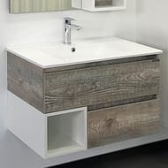 Тумба COMFORTY Турин-75М (755х520х465) подвесная, с раковиной, дуб бежевый матовый 00-00013913