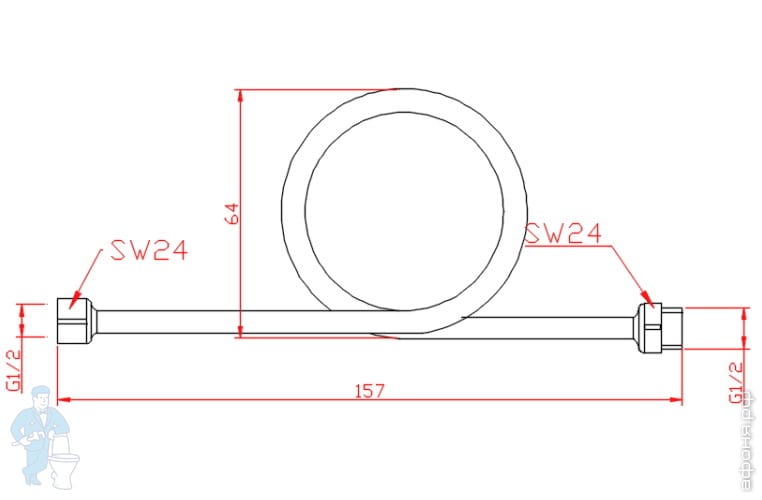 Демпферная трубка 1/2\" ВН VALTEC, OR.1809 | Афоня.рф, цена 1 481 руб.