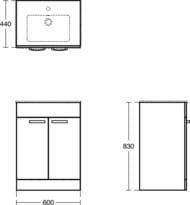����� ��� ����������� Ideal Standard TEMPO 60 �� (600�825�440) ���������, ��� E3244OS