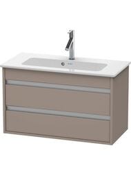 Тумба под умывальник Duravit Ketho 800х480х385 подвесная, 2 ящика, базальт мат. KT645304343 — миниатюра 1