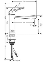 Смеситель Hansgrohe Focus M42 для кухни 120 мм поворотный излив установка перед окном 71807000 — миниатюра 3