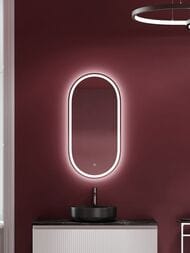 Зеркало SANCOS Oval (450х900) с LED подсветкой, сенсорный выключатель, пластиковый короб  OV45F