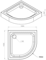 ������� ������ AM.PM Gem (1000�1000�160) � �������, ����� W90T-401-100W
