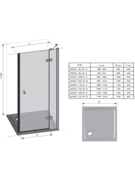 ������� ����� RAVAK SMARTLINE SMSD2-100 A-R (989-1006�1900) ��������� ������, ������, ����+Transp