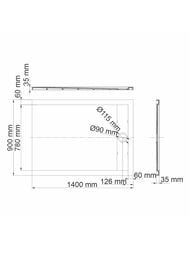 ������� ������ WasserKRAFT Rhin 1400�900�40 �������������, ������������� ������, ����� 44T36