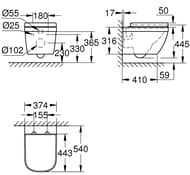 ������ Grohe Euro Ceramic 39554000 ��������� (374�445�540) ������������, ������� ���������