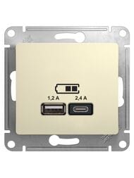 ������� Systeme Electric GLOSSA USB A+�, 5�/2,4�, 2�5�/1,2 �, ��������, ������� GSL000239