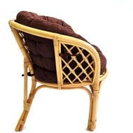 Диван Багама (1200х650х750) 2-х местный, подушки коричневые, полные твил, ротанг, мёд
