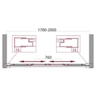 ����� � ���� BelBagno Unique 1700�2000x1900 BF-2-170/200-C-Cr ������ ����������/������� ����