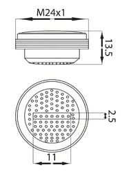 Аэратор VARION Armaturen NEOPERL 6040 31 0 с наружной резьбой М 24х1, "под монетку" — миниатюра 2