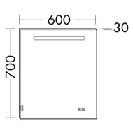 Зеркало Burgbad Fiumo 600х700х30 LED, USB, сенсор, подогрев SIIX060