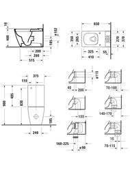 Унитаз-компакт Duravit Viu 350х650х900 безободковый, покрытие Wondergliss 21910900001+0942000005