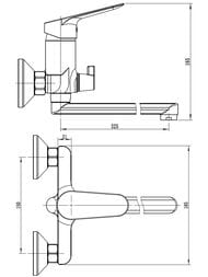 Смеситель для ванны/душа ESKO Kazan KZ31A настенный, однозахватный, с душ. гарнитуром, цвет: хром