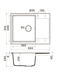 Мойка Omoikiri DAISEN 65T-SA (650x510x210) врезная, бежевый 4993520