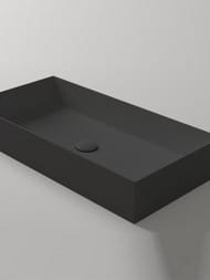 Раковина накладная Simas AGILE (800х400) без перелива/отв.под смеситель, черный мат. AG80 Nero Matt