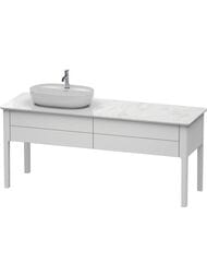 Тумба под раковину слева Duravit Luv 1733х743х570 2 ящика, белый матовый сатиновый лак LU9563L3636 — миниатюра 1