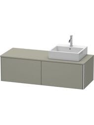 Тумба под раковину справа Duravit XSquare 1400х400х548 подвесная, 2 ящика, каменно-серая XS4903R9292 — миниатюра 1