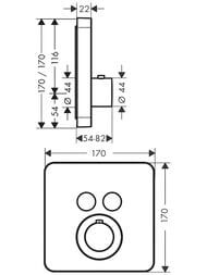 Смеситель Axor ShowerSelect 36707340 встраиваемый, наружняя часть, шлиф. черный хром