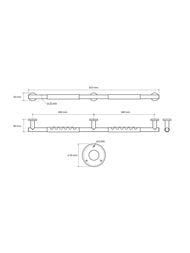 Поручень Bemeta Omega 104507691 800мм, настенный, резина, цвет: хром/черный