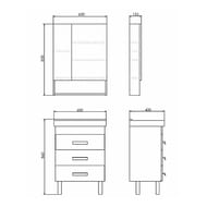 Тумба COMFORTY Никосия 60Н (600х860х400) напольная, с раковиной, белый глянец 00-00011160