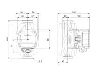 Насос циркуляционный GRUNDFOS ALPHA1 L 15-40 130, с гайками, 99160550