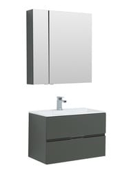 Тумба под умывальник Aquanet Алвита 80 (790х513х445) подвесная, 2 ящика, серый антрацит 215120